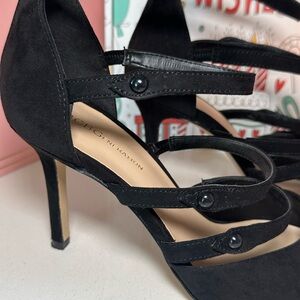 BCBGeneration Black Strappy Heels